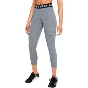 NWT NIKE Pro 365 Women's Mid-Rise Crop Leggings Size Small Smoke Grey / Heather